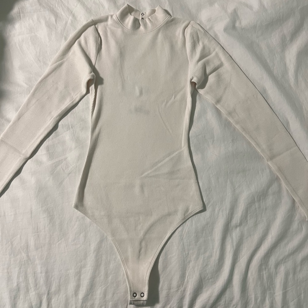 Abercrombie & Fitch Mock Neck Open Back Bodysuit
